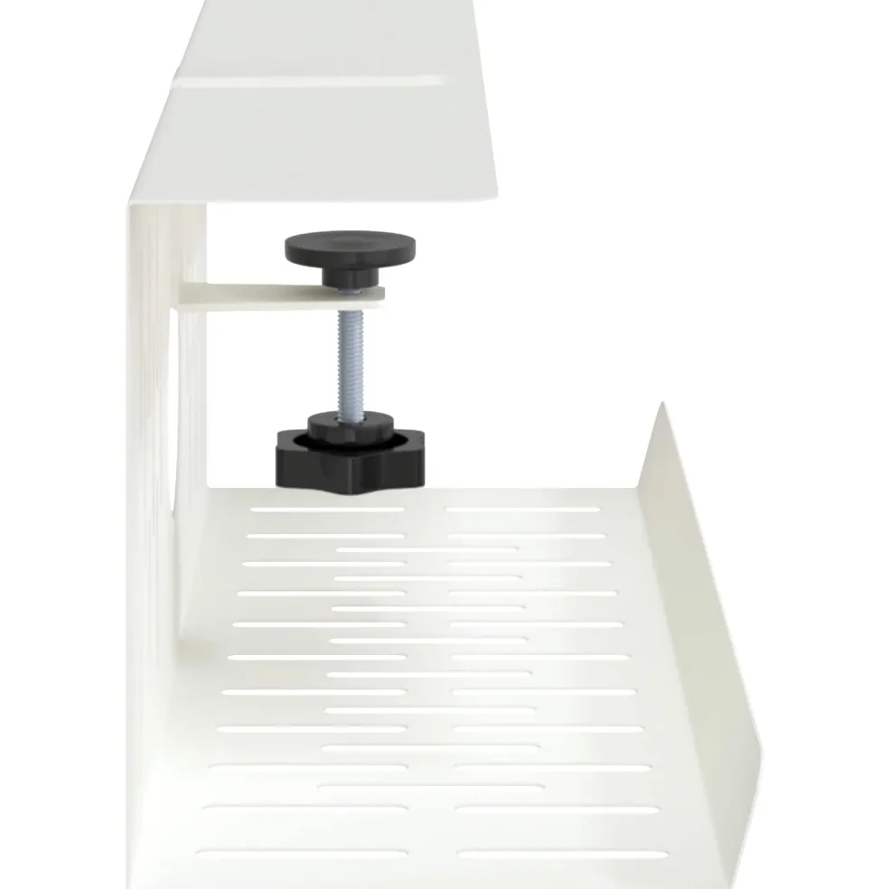 vidaXL Kabelgoot voor onder bureau 2 st Wit 35 x 12 x 13 cm Staal
