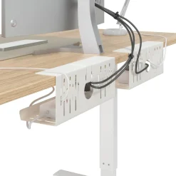 vidaXL Kabelgoot voor onder bureau 2 st Wit 35 x 12 x 13 cm Staal