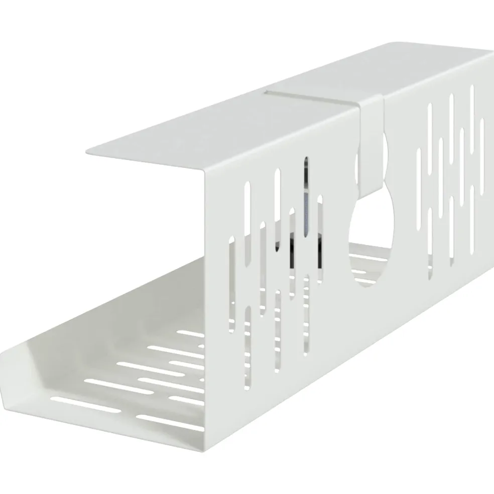 vidaXL Kabelgoot voor onder bureau 2 st Wit 35 x 12 x 13 cm Staal