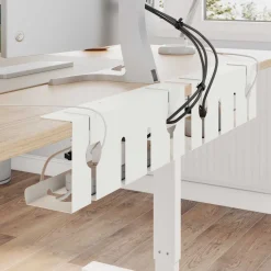 vidaXL Kabelgoot voor onder bureau 2 st Wit 43 x 10 x 15 cm