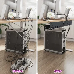 vidaXL Kabelgoot voor onder bureau 2 st Antracietkleurig