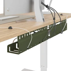 vidaXL Kabelgoot voor onder bureau 2 st Olijfgroen 43 x 9 x 11 cm