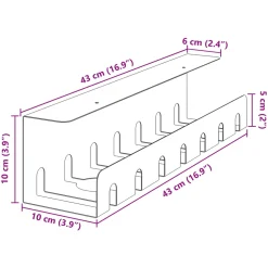 vidaXL Kabelgoot voor onder bureau 2 st Olijfgroen 43 x 10 x 10 cm