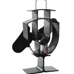 vidaXL Kachelventilator met 2 vinnen zwart