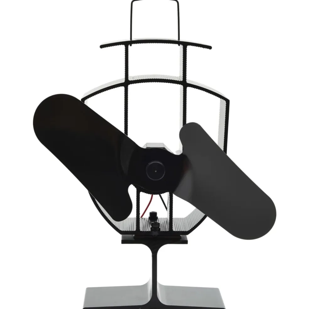 vidaXL Kachelventilator met 2 vinnen zwart