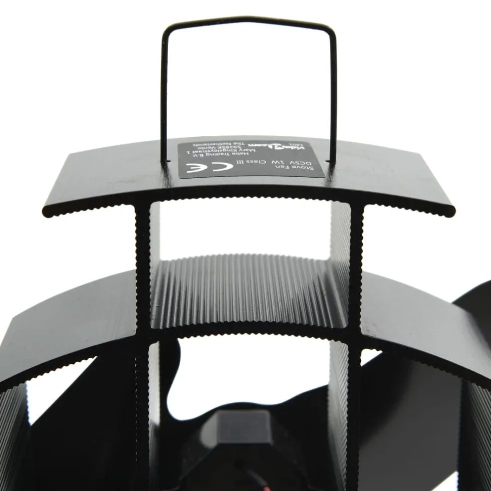 vidaXL Kachelventilator met 2 vinnen zwart