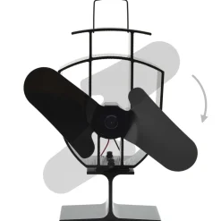 vidaXL Kachelventilator met 2 vinnen zwart