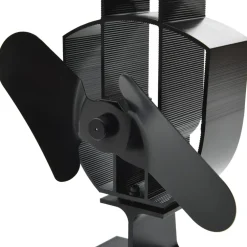 vidaXL Kachelventilator met 2 vinnen zwart