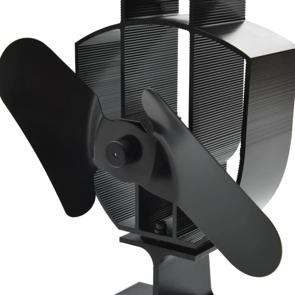 vidaXL Kachelventilator met 2 vinnen zwart