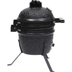 vidaXL Kamado barbecue 2-in-1 56 cm keramiek zwart