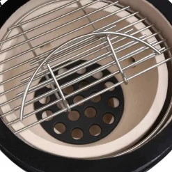 vidaXL Kamado barbecue 2-in-1 56 cm keramiek zwart