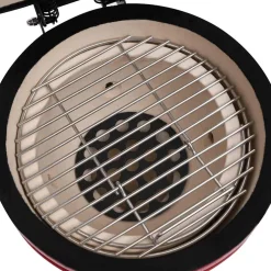 vidaXL Kamado barbecue 2-in-1 56 cm keramiek rood