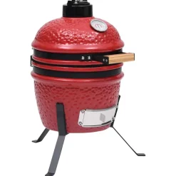 vidaXL Kamado barbecue 2-in-1 56 cm keramiek rood