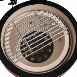 vidaXL Kamado barbecue 2-in-1 56 cm keramiek rood