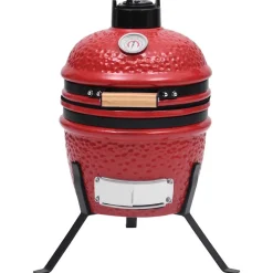 vidaXL Kamado barbecue 2-in-1 56 cm keramiek rood