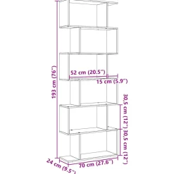 vidaXL Kamerscherm / boekenkast 6-laags 70x24x193 cm hout artisanaal