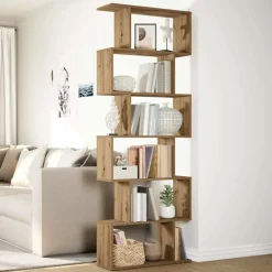 vidaXL Kamerscherm / boekenkast 6-laags 70x24x193 cm hout artisanaal