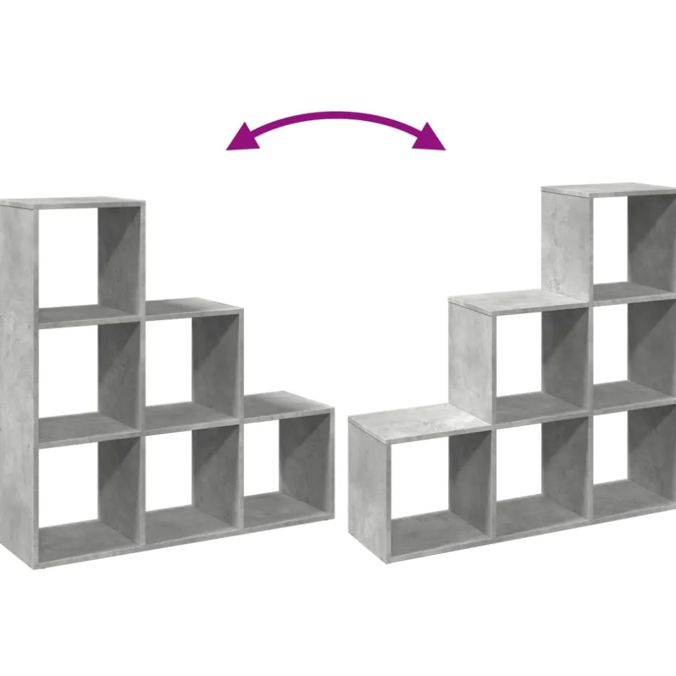 vidaXL Kamerscherm / boekenkast 3-laags 99x29x99 cm hout betongrijs
