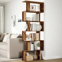 vidaXL Kamerscherm / boekenkast 6-laags 70x24x193 cm hout oud hout