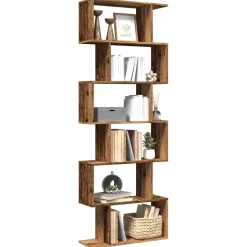 vidaXL Kamerscherm / boekenkast 6-laags 70x24x193 cm hout oud hout