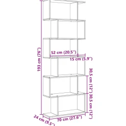 vidaXL Kamerscherm / boekenkast 6-laags 70x24x193 cm hout oud hout
