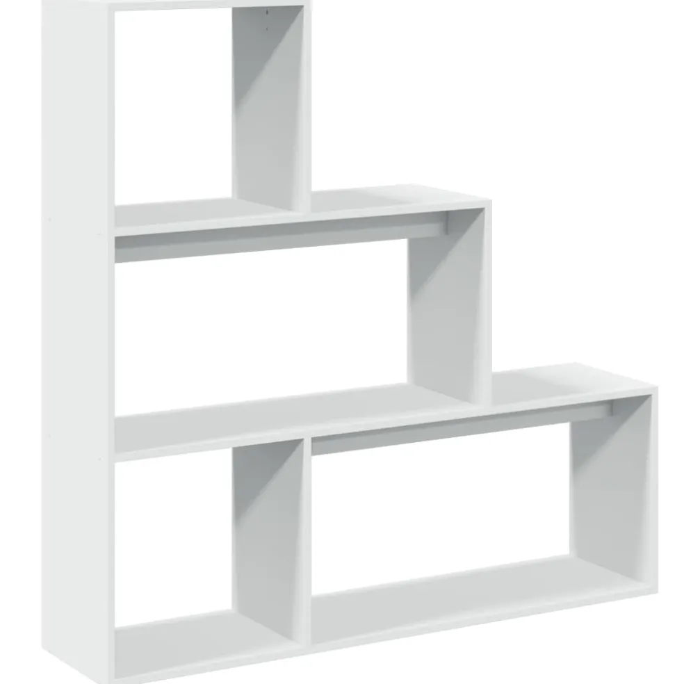 vidaXL Kamerscherm / boekenkast 3-laags 123x29x123 cm bewerkt hout wit
