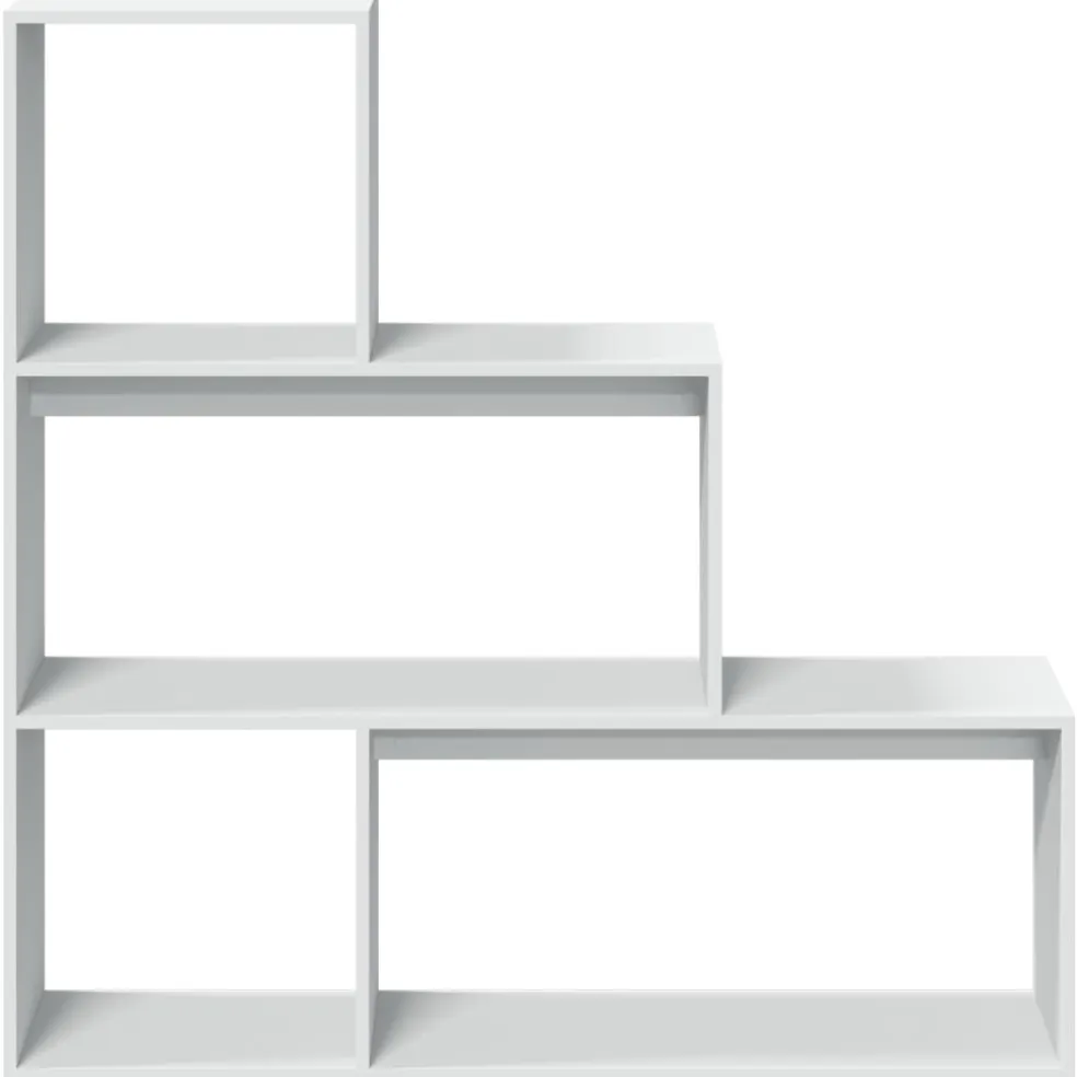 vidaXL Kamerscherm / boekenkast 3-laags 123x29x123 cm bewerkt hout wit