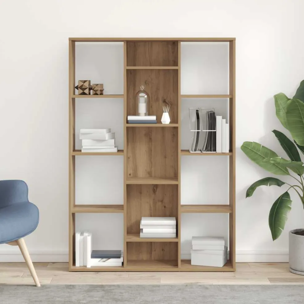 vidaXL Kamerscherm/boekenkast 100x24x140 cm bewerkt hout eikenkleurig