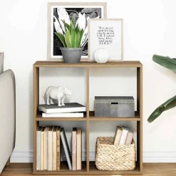 vidaXL Kamerscherm / boekenkast 69,5x29x69,5 cm hout artisanaal eiken