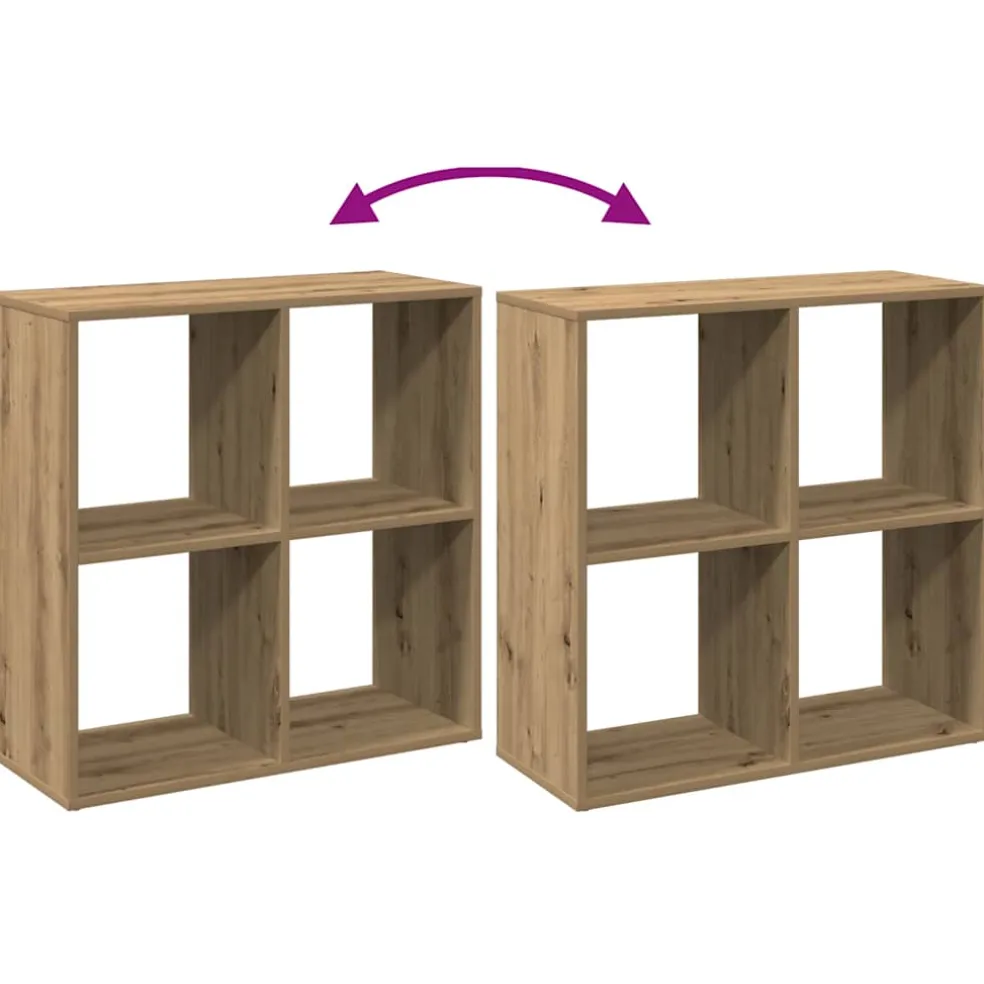 vidaXL Kamerscherm / boekenkast 69,5x29x69,5 cm hout artisanaal eiken