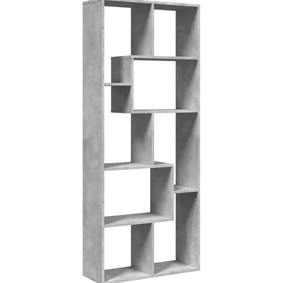 vidaXL Kamerscherm / boekenkast 67x25x161,5 cm bewerkt hout betongrijs