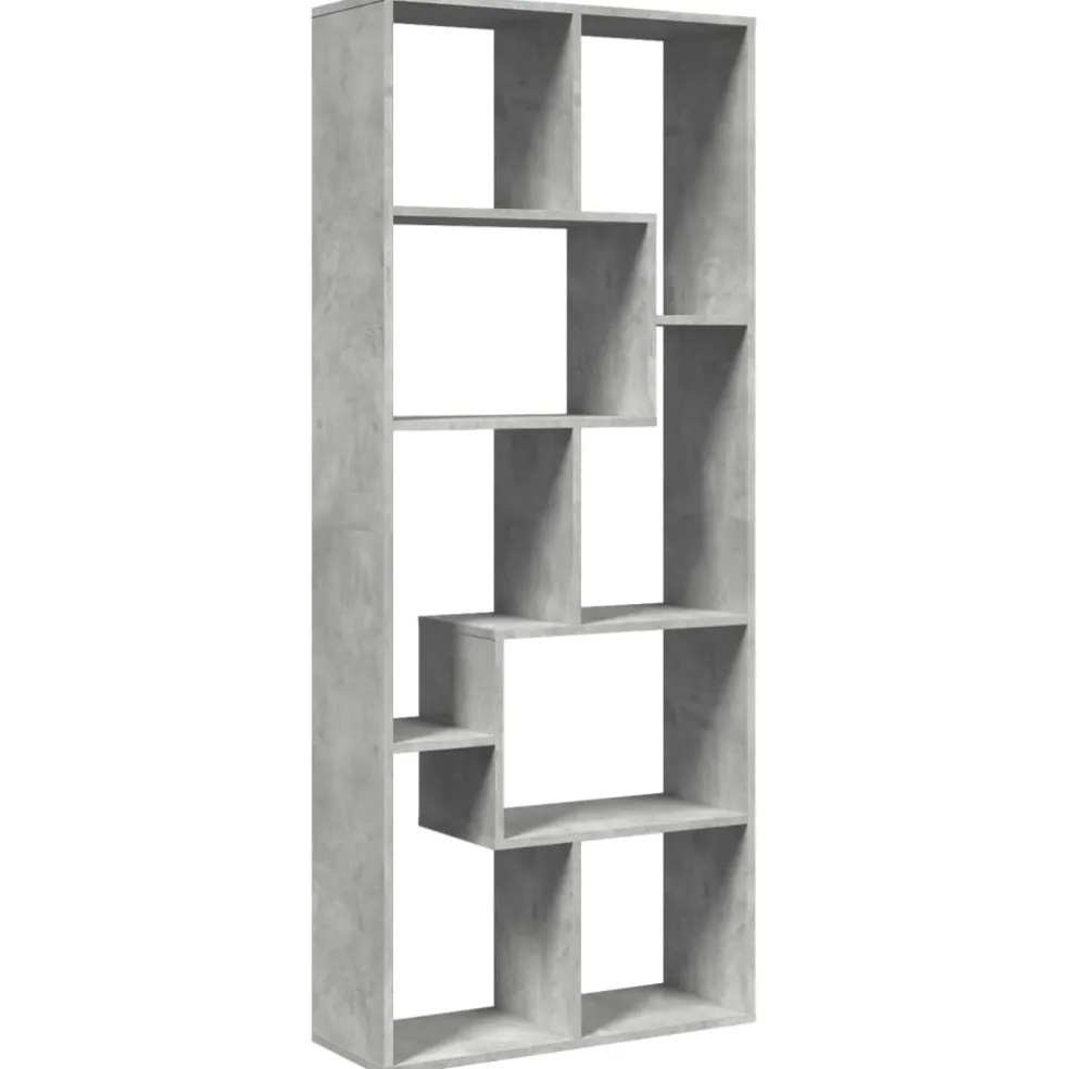 vidaXL Kamerscherm / boekenkast 67x25x161,5 cm bewerkt hout betongrijs