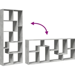 vidaXL Kamerscherm / boekenkast 67x25x161,5 cm bewerkt hout betongrijs