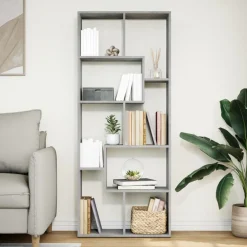 vidaXL Kamerscherm / boekenkast 67x25x161,5 cm bewerkt hout betongrijs