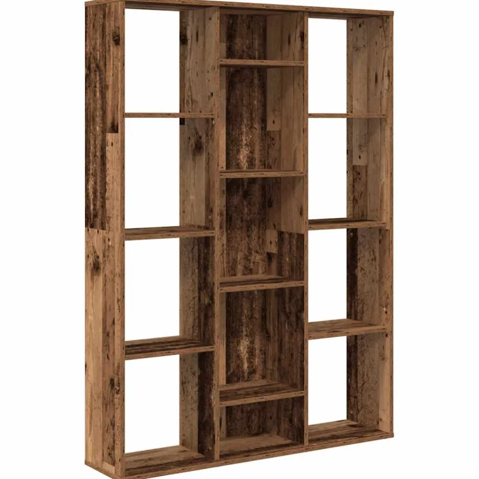 vidaXL Kamerscherm/boekenkast 100x24x140 cm bewerkt hout oud hout