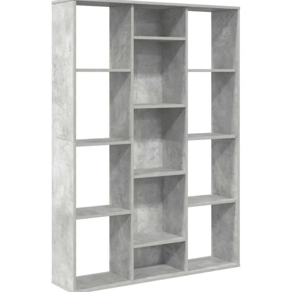vidaXL Kamerscherm/boekenkast 100x24x140 cm bewerkt hout betongrijs