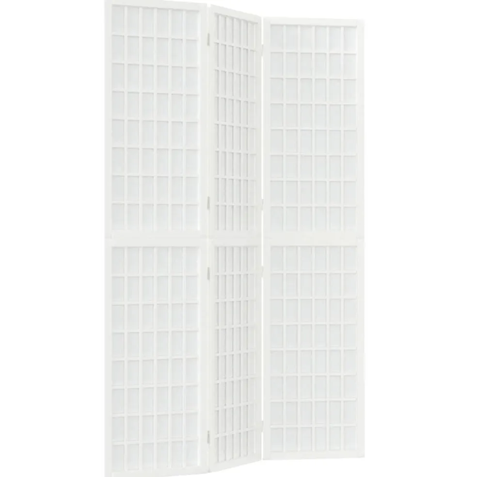 vidaXL Kamerscherm inklapbaar 3 panelen Japanse stijl 120x170 cm wit