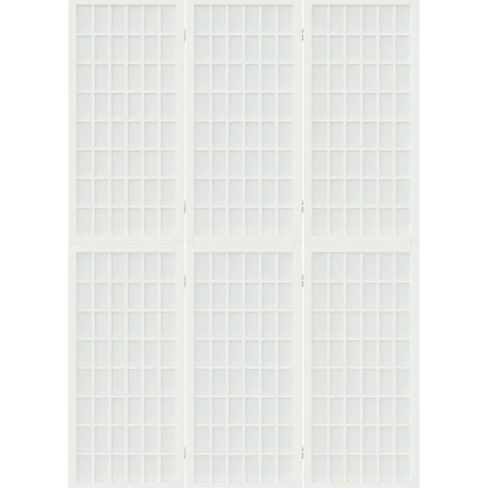 vidaXL Kamerscherm inklapbaar 3 panelen Japanse stijl 120x170 cm wit