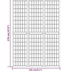 vidaXL Kamerscherm inklapbaar 3 panelen Japanse stijl 120x170 cm