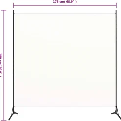 vidaXL Kamerscherm met 1 paneel 175x180 cm stof wit