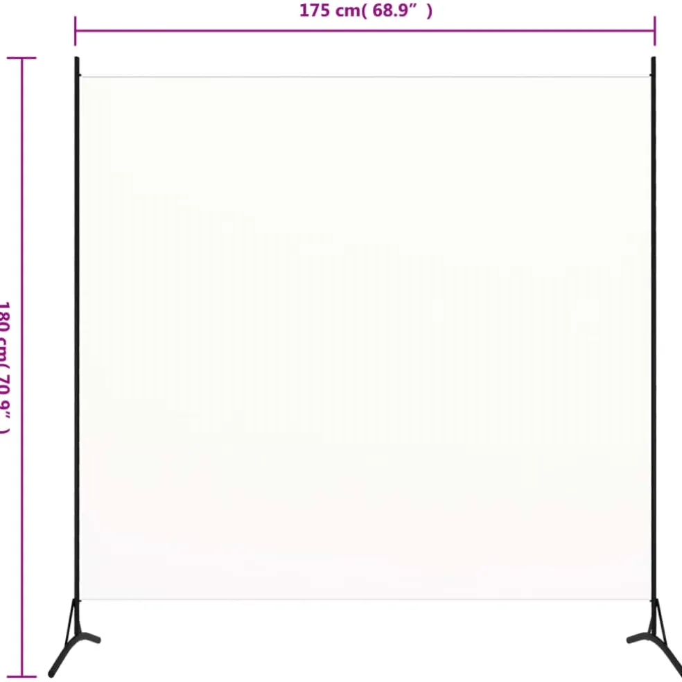 vidaXL Kamerscherm met 1 paneel 175x180 cm stof wit