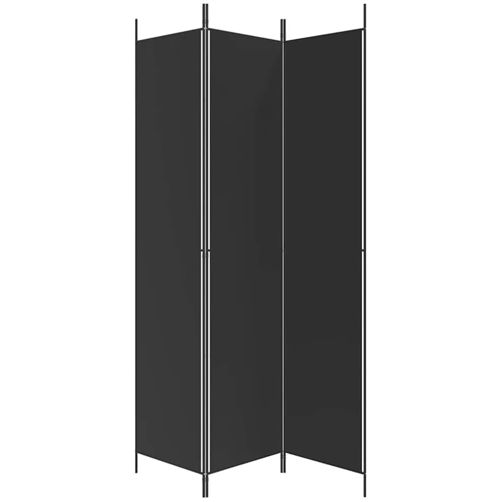 vidaXL Kamerscherm met 3 panelen 150x220 cm stof zwart