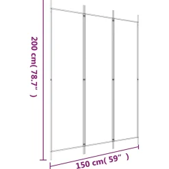 vidaXL Kamerscherm met 3 panelen 260x180 cm antraciet