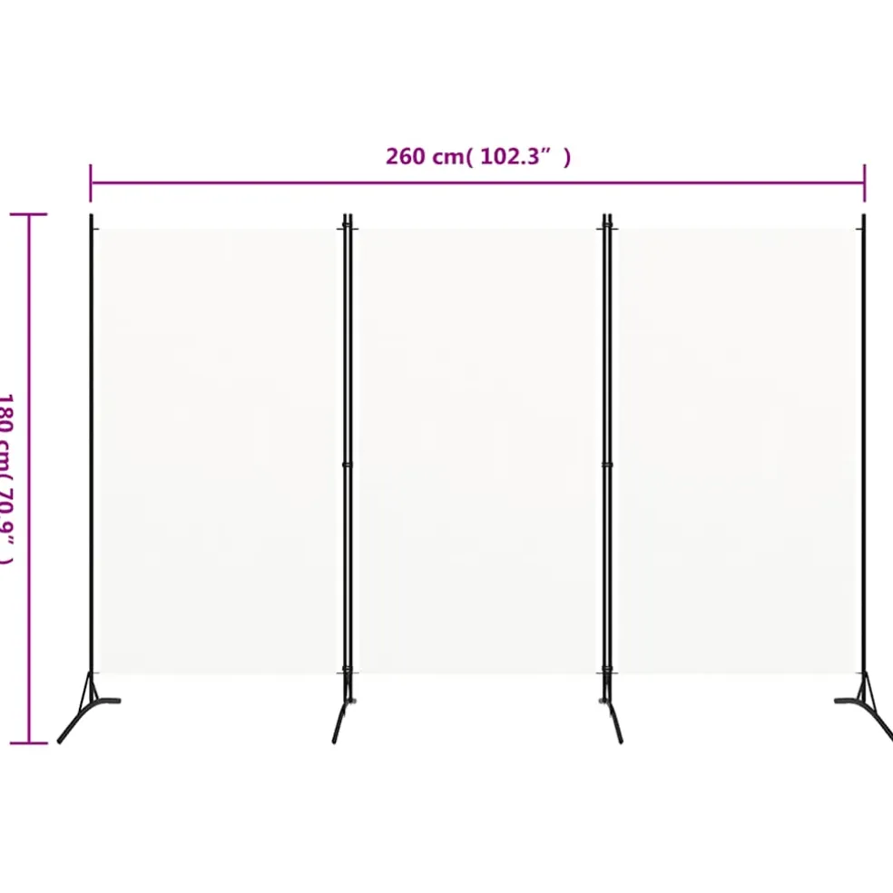vidaXL Kamerscherm met 3 panelen 150x180 cm antraciet