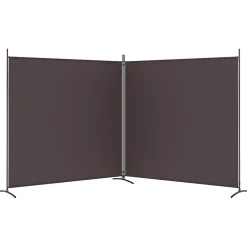 vidaXL Kamerscherm met 2 panelen 348x180 cm stof bruin
