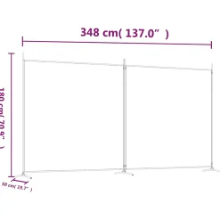 vidaXL Kamerscherm met 2 panelen 348x180 cm stof bruin