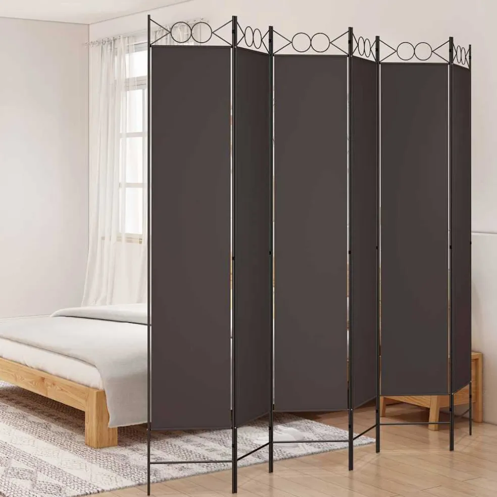 vidaXL Kamerscherm met 5 panelen 200x180 cm bruin