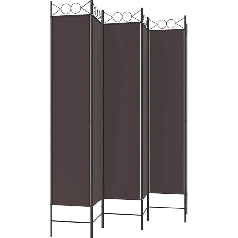 vidaXL Kamerscherm met 5 panelen 200x180 cm bruin
