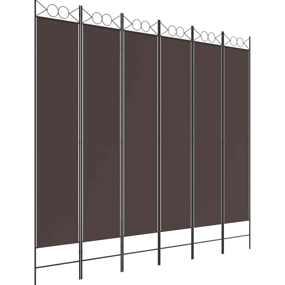 vidaXL Kamerscherm met 5 panelen 200x180 cm bruin