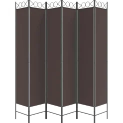 vidaXL Kamerscherm met 6 panelen 300x220 cm stof bruin